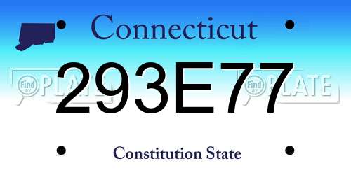293E77 Connecticut License Plate