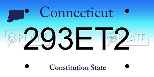 293ET2 Connecticut License Plate