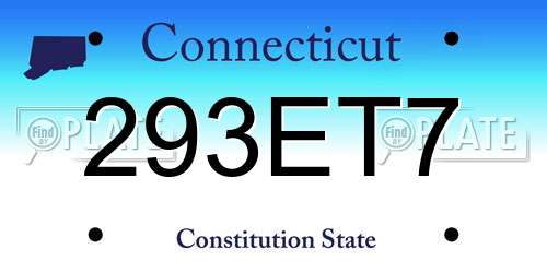 293ET7 Connecticut License Plate