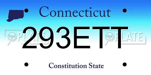 293ETT Connecticut License Plate
