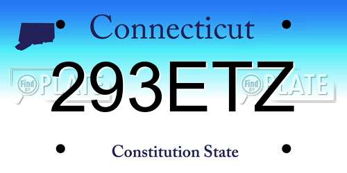 293ETZ Connecticut License Plate