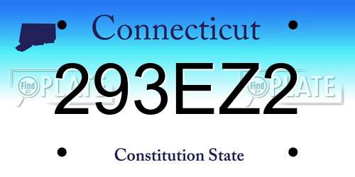 293EZ2 Connecticut License Plate