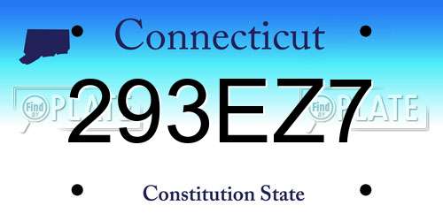 293EZ7 Connecticut License Plate