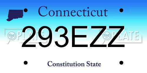 293EZZ Connecticut License Plate