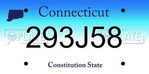 293J58 Connecticut License Plate