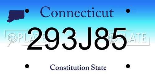 293J85 Connecticut License Plate
