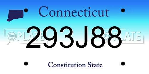 293J88 Connecticut License Plate