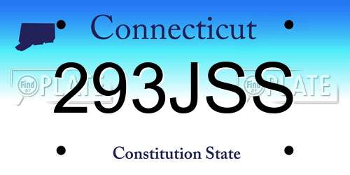 293JSS Connecticut License Plate