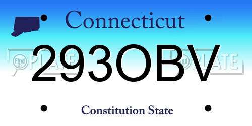 293OBV Connecticut License Plate