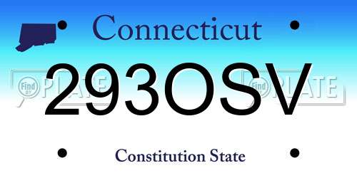 293OSV Connecticut License Plate