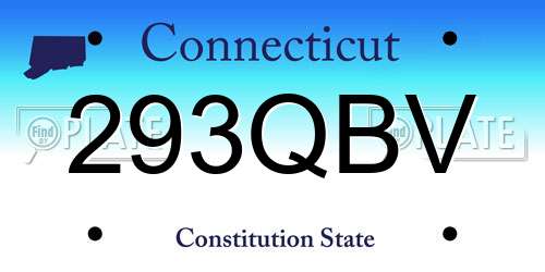 293QBV Connecticut License Plate