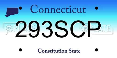 293SCP Connecticut License Plate