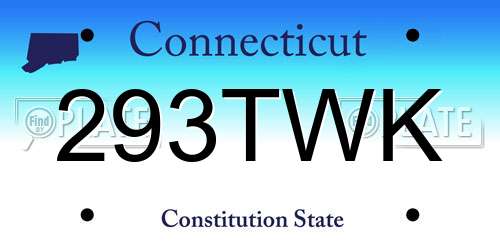 293TWK Connecticut License Plate