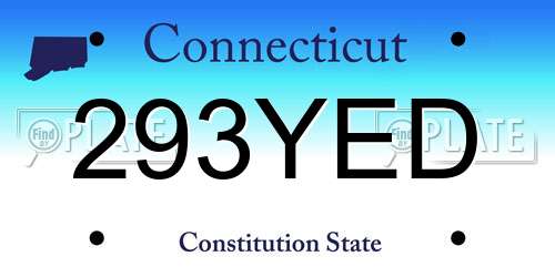 293YED Connecticut License Plate