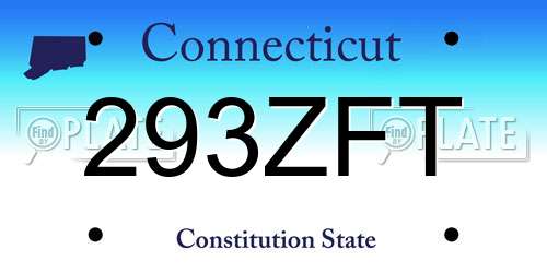 293ZFT Connecticut License Plate