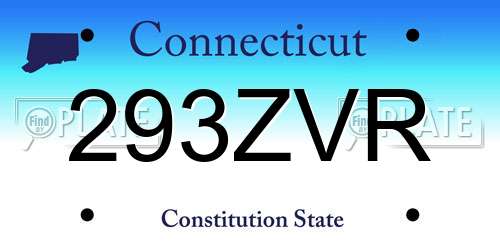293ZVR Connecticut License Plate