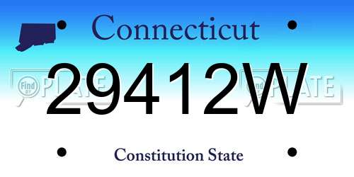 29412W Connecticut License Plate