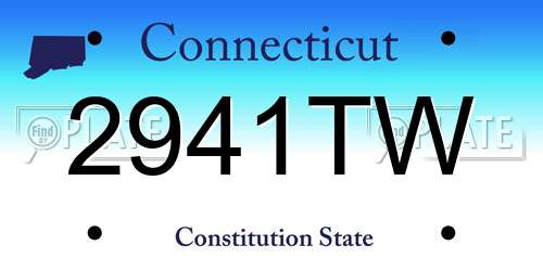 2941TW Connecticut License Plate