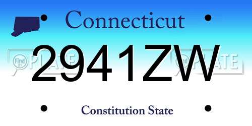 2941ZW Connecticut License Plate