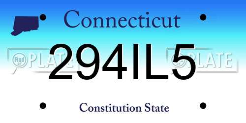 294IL5 Connecticut License Plate
