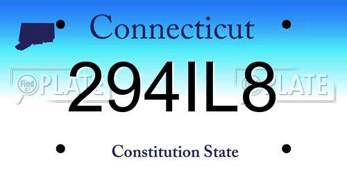 294IL8 Connecticut License Plate