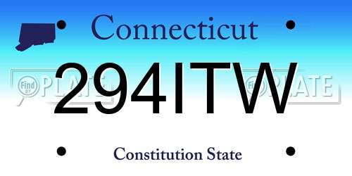 294ITW Connecticut License Plate