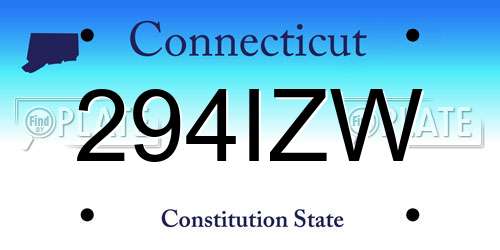 294IZW Connecticut License Plate