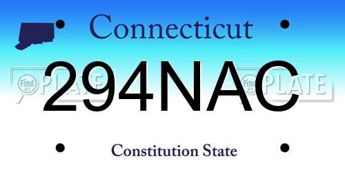 294NAC Connecticut License Plate