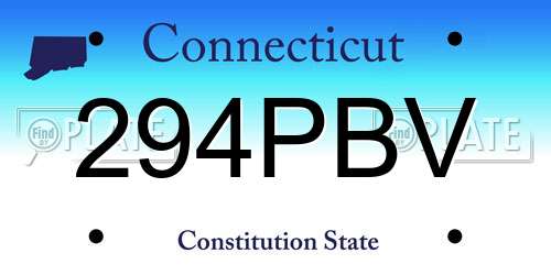 294PBV Connecticut License Plate