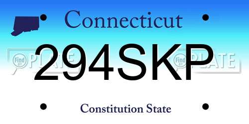 294SKP Connecticut License Plate