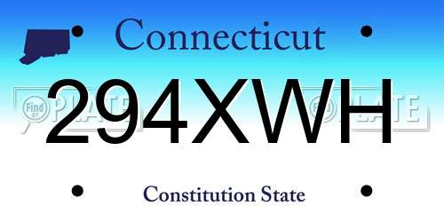 294XWH Connecticut License Plate