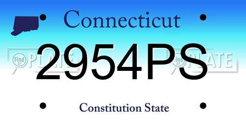 2954PS Connecticut License Plate