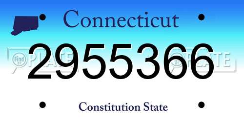 2955366 Connecticut License Plate