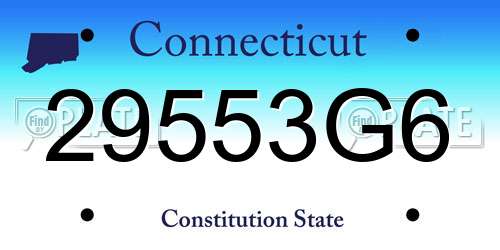29553G6 Connecticut License Plate