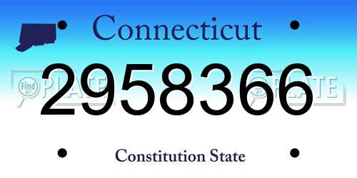 2958366 Connecticut License Plate