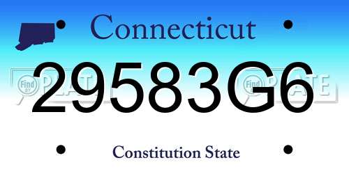 29583G6 Connecticut License Plate