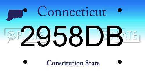 2958DB Connecticut License Plate