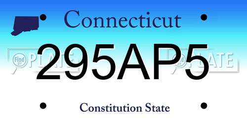 295AP5 Connecticut License Plate