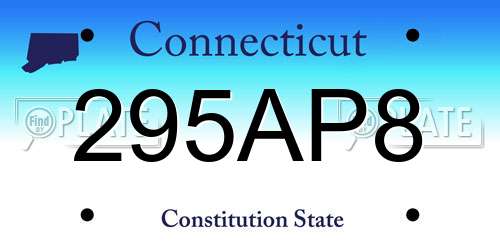 295AP8 Connecticut License Plate