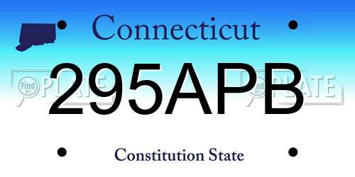 295APB Connecticut License Plate