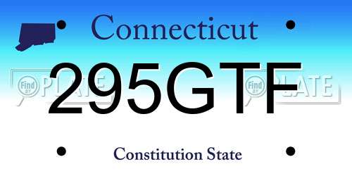 295GTF Connecticut License Plate
