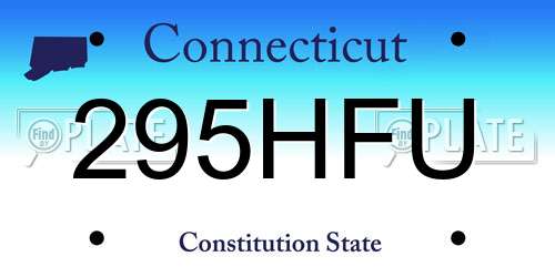 295HFU Connecticut License Plate