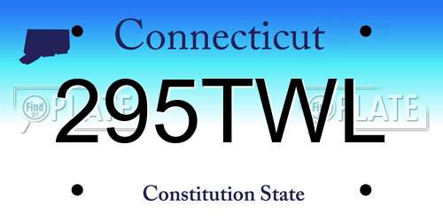 295TWL Connecticut License Plate