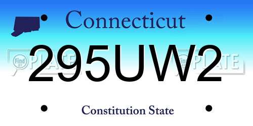 295UW2 Connecticut License Plate