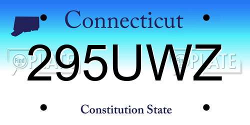 295UWZ Connecticut License Plate