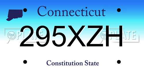 295XZH Connecticut License Plate