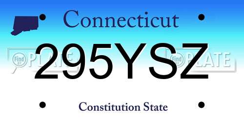 295YSZ Connecticut License Plate