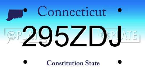 295ZDJ Connecticut License Plate