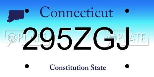 295ZGJ Connecticut License Plate