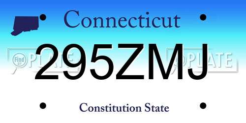 295ZMJ Connecticut License Plate